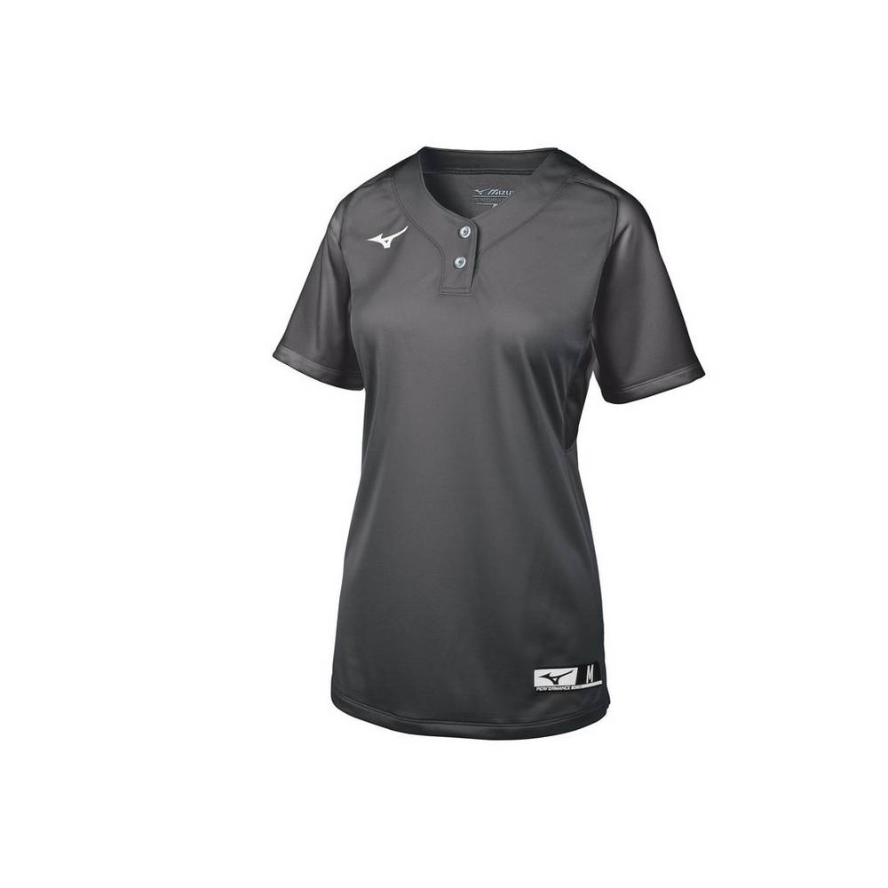 Mizuno Women's Aerolite 2-Button Softball Jersey Grey (350715-TJO)